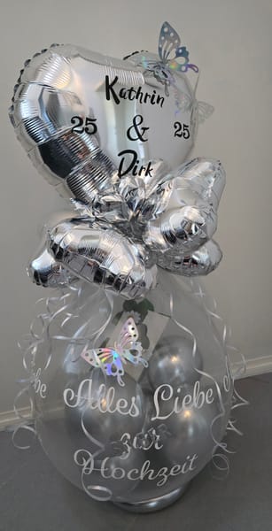 Geschenkballon Hameln · Silberhochzeit Folienballon Herz