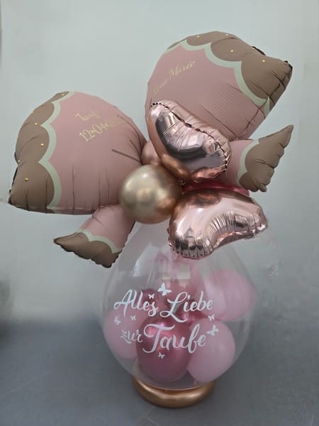 Geschenkballon Hameln · zur Taufe in Rosa