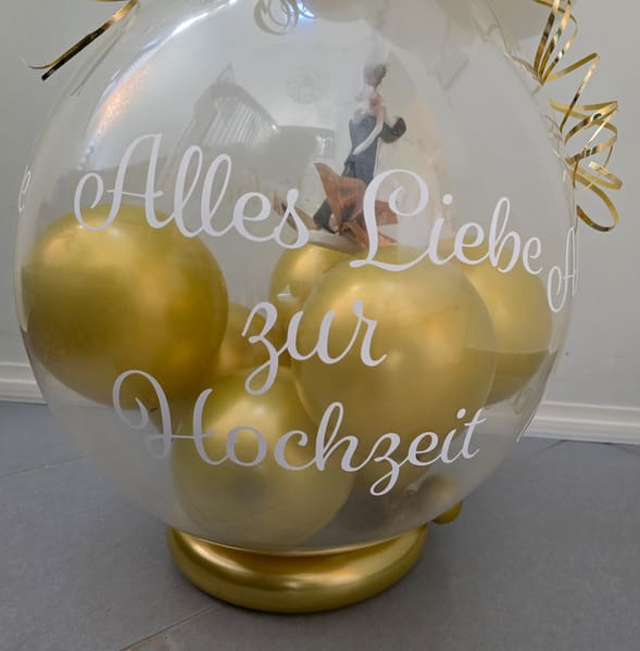 Geschenkballon Hameln · Alles Liebe zur Hochzeit in Gold