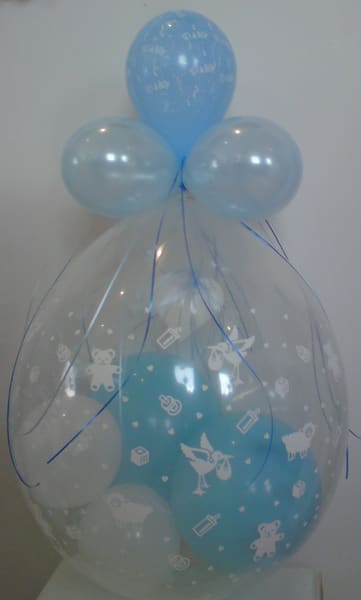 Geschenkballon Hameln · zur Geburt in Hellblau