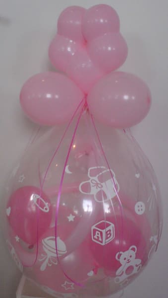 Geschenkballon Hameln · zur Geburt in Rosa
