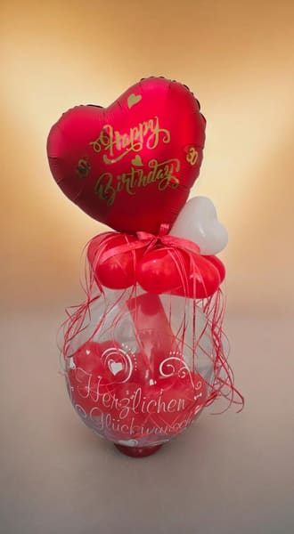 Geschenkballon Hameln · Happy Birthday mit Herz