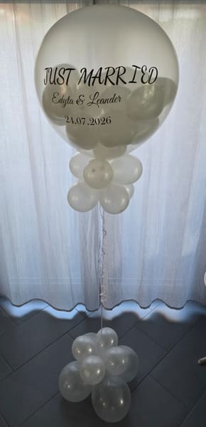 Heliumballons Hameln · Just Married Bubble-Ballon personalisiert