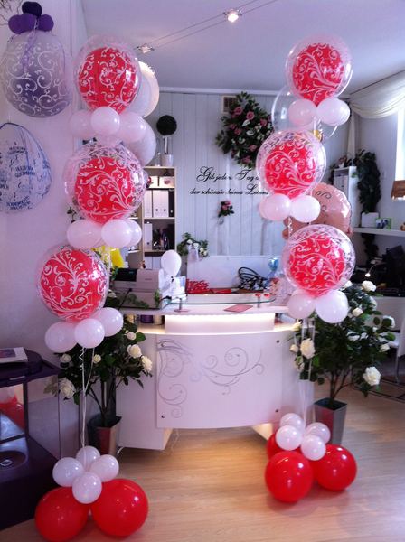 Heliumballons Hameln · Deko-Bubbles in Rot und Weiß
