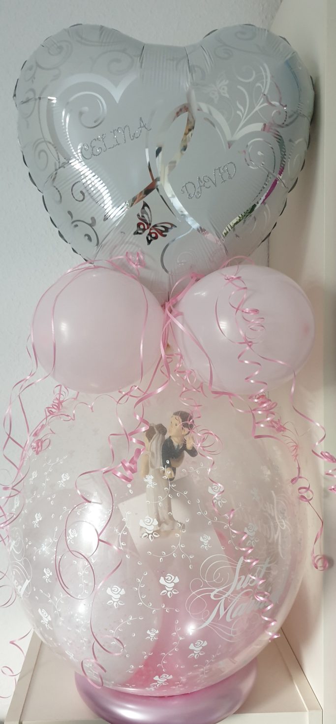 GeschenkballonGeldgeschenkHochzeitRosaBrautpärchenBallonShopHameln