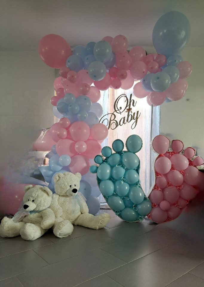 BallongirlandeGenderRevealPartyRosaHellblau