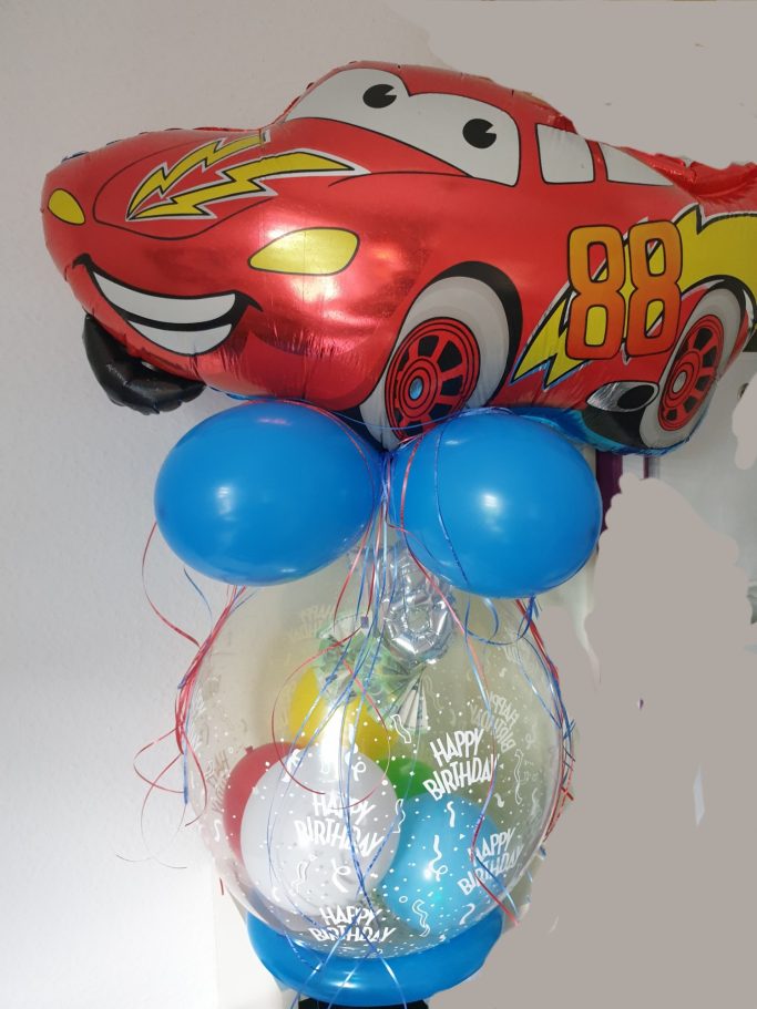 VerpackungsballonRennautoDisneyGeldgeschenkKindergeburtstag