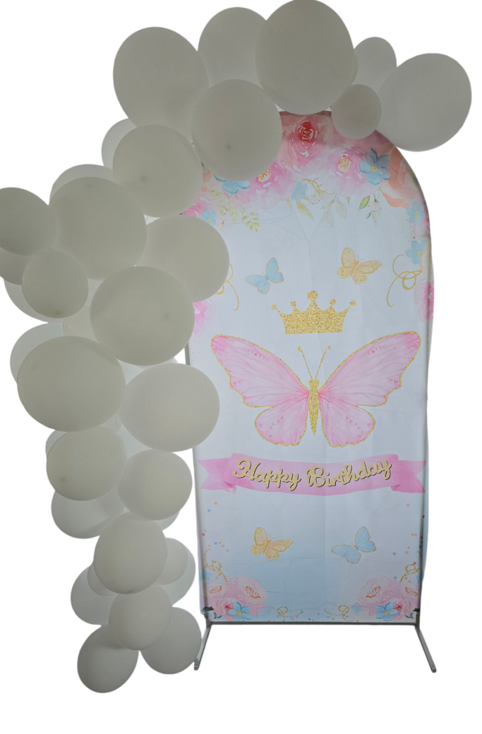 BallongirlandeWeißSchmetterlingBackdrop