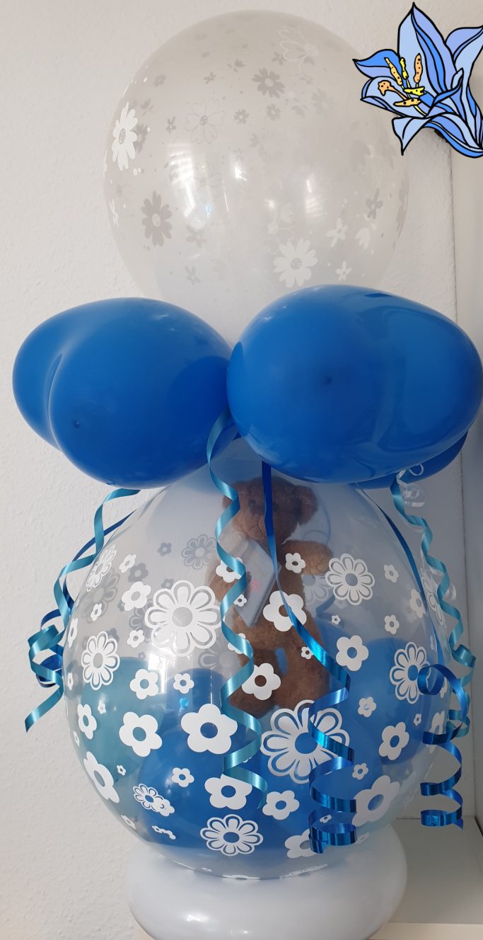 GeschenkballonBlaumitBlümchenGeldgeschenkGeburtstagBallonShopHameln