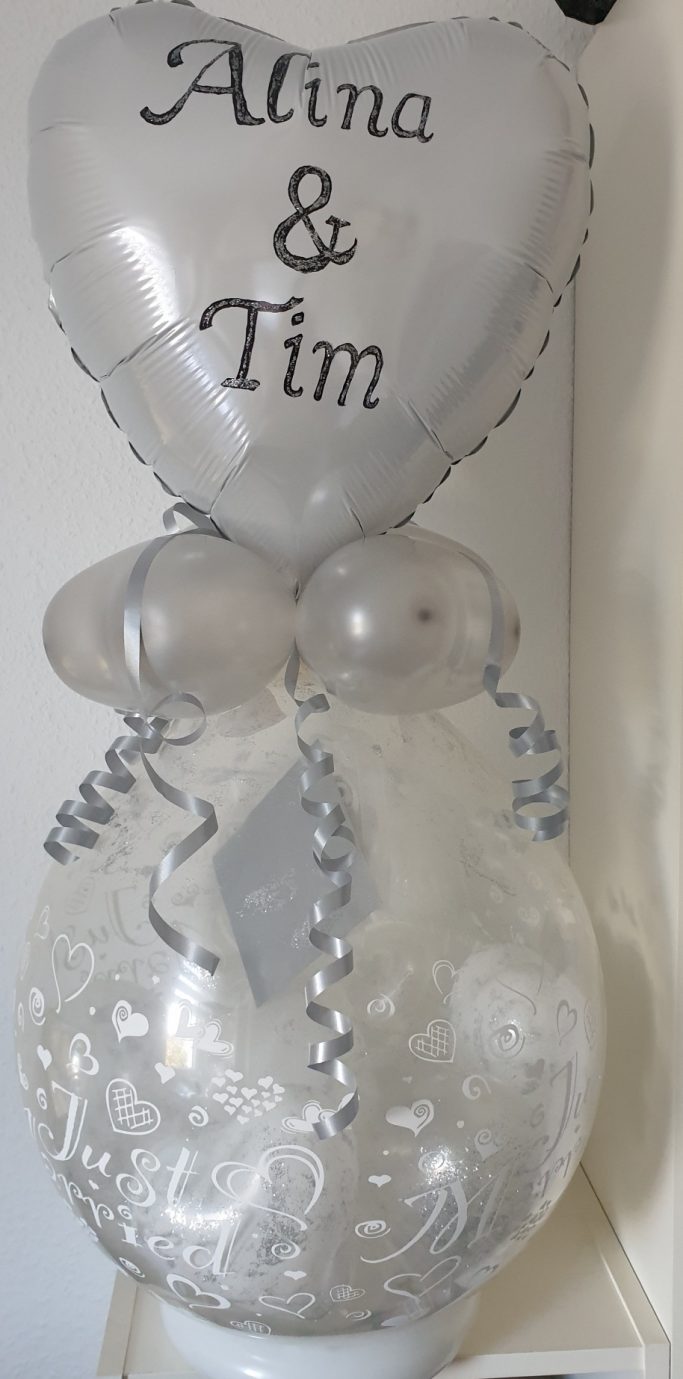 GeschenkballonGeldgeschenkHochzeitFolienballonherzWeißBallonShopHameln